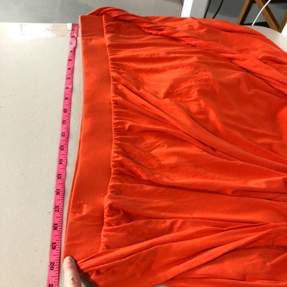 Ava & Viv Maxi Skirt Size 2X Orange Pull On Stretch Tie Waist Pockets - Picture 7 of 10